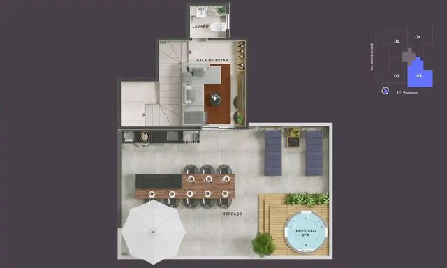 planta segundo piso da cobertura