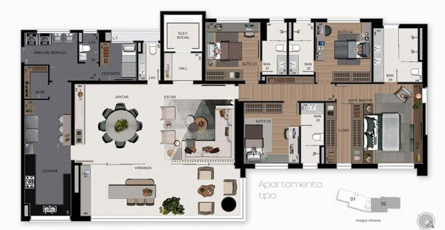 PLANTA DO APARTAMENTO