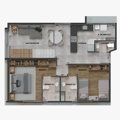 PLANTA DO PRIMEIRO PISO DA COBERTURA