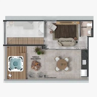 PLANTA DO SEGUNDO PISO DA COBERTURA