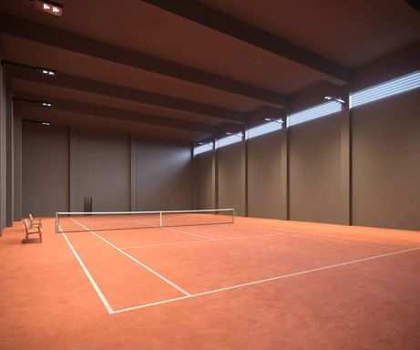 Quadra de tênis de saibro