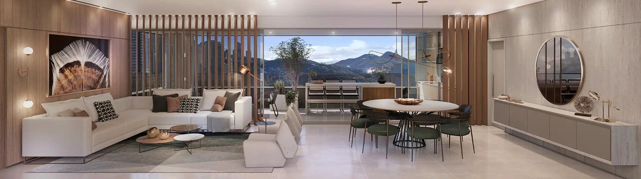 SALA COM VARANDA GOURMET