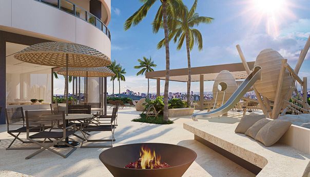 LOUNGE COM PRAÇA DE FOGO
FOTO EM PERPECTIVA