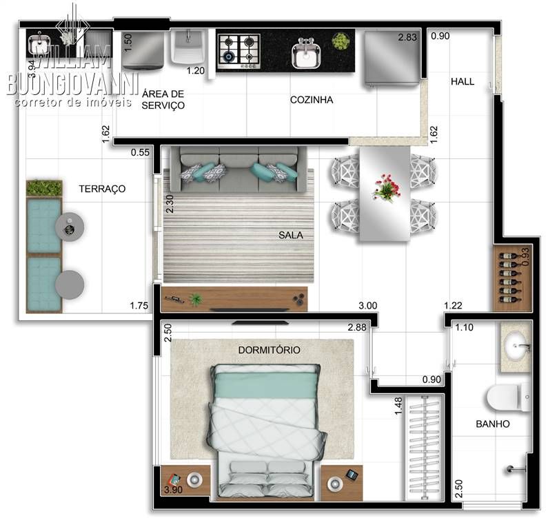 Apartamento, 2 quartos, 52 m² - Foto 3