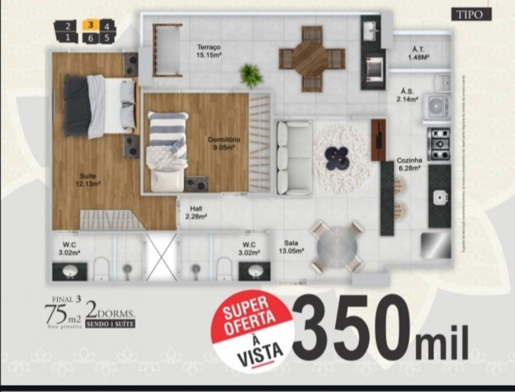 Apartamento, 2 quartos, 75 m² - Foto 8