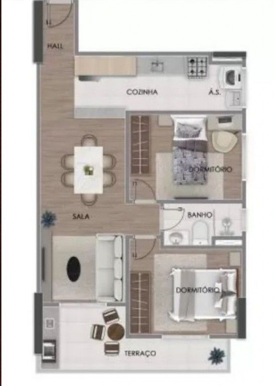 Apartamento, 2 quartos, 58 m² - Foto 1