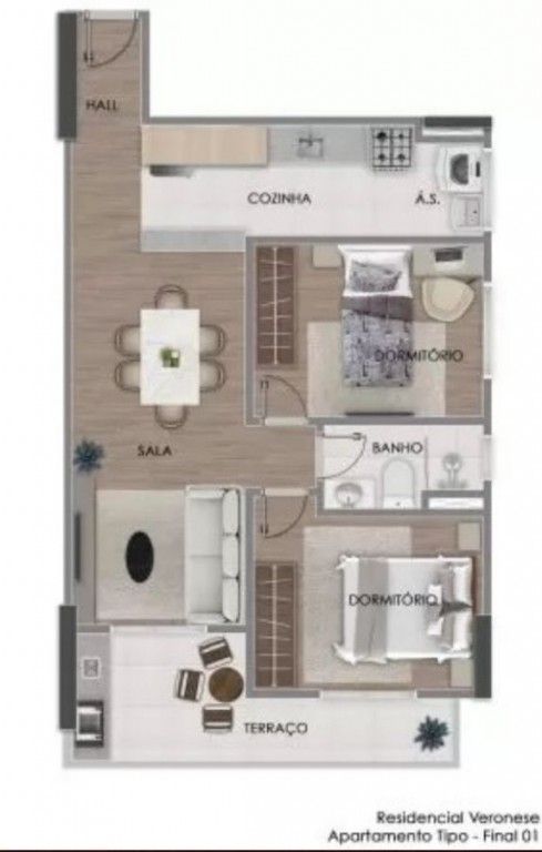 Apartamento, 2 quartos, 58 m² - Foto 1