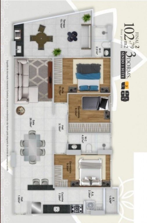 Apartamento, 3 quartos, 103 m² - Foto 1