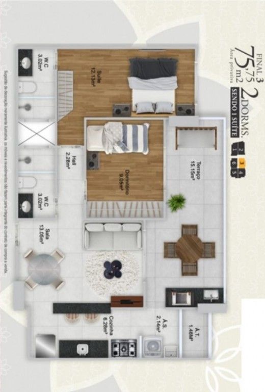 Apartamento, 2 quartos, 76 m² - Foto 1