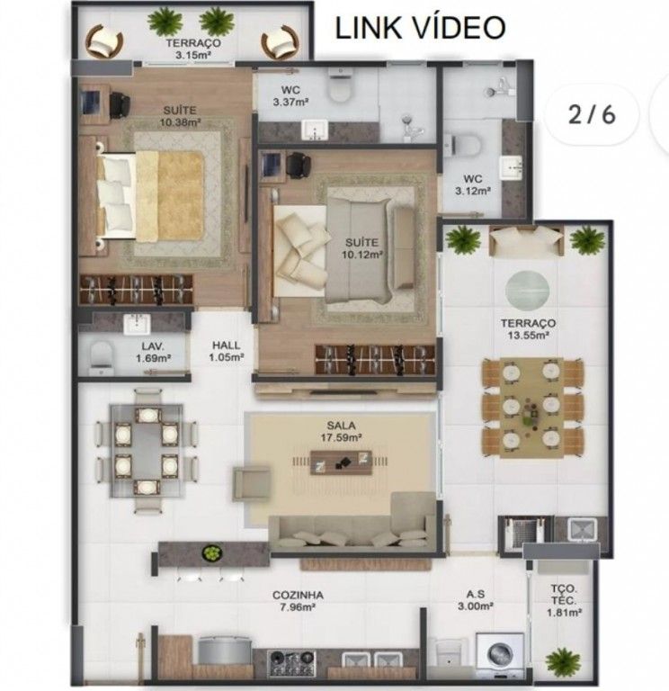 Apartamento, 2 quartos, 85 m² - Foto 2