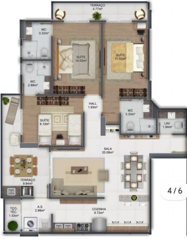 Apartamento, 3 quartos, 105 m² - Foto 2