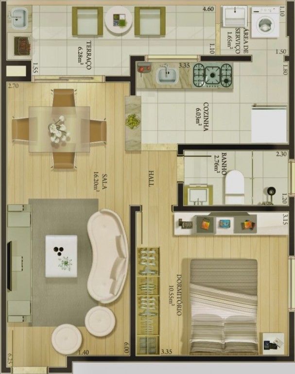 Apartamento, 1 quarto, 52 m² - Foto 3