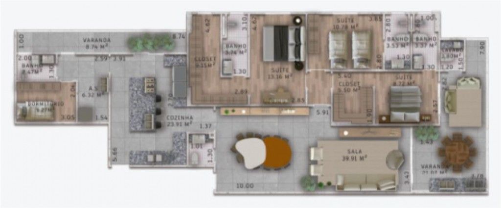 Apartamento, 3 quartos, 192 m² - Foto 2