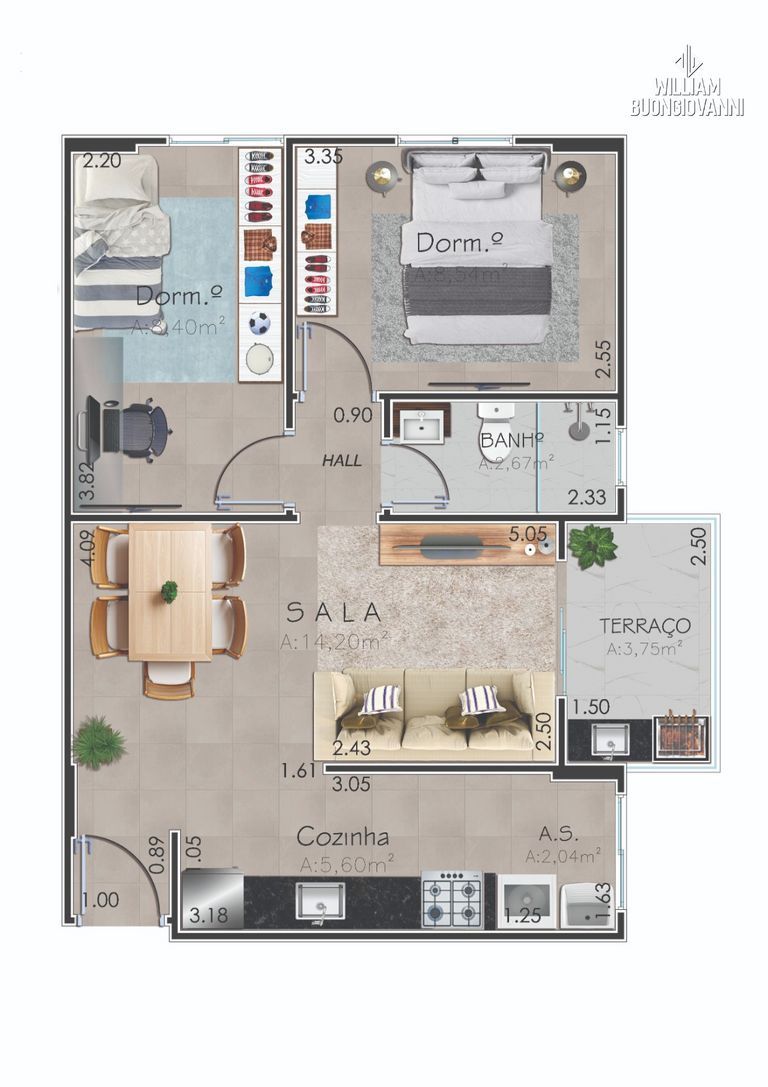 Apartamento, 2 quartos, 52 m² - Foto 7