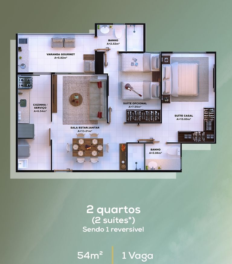 Apartamento, 2 quartos, 54 m² - Foto 10