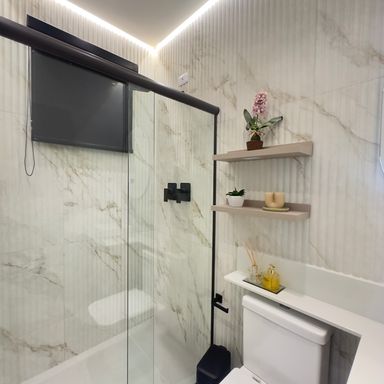 Fotos ilustrativas do apartamento decorado.