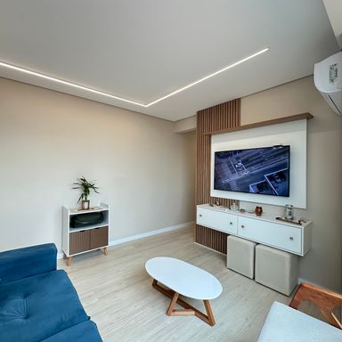 Sala ampla com varanda