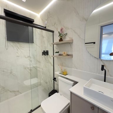 Fotos ilustrativas do apartamento decorado.