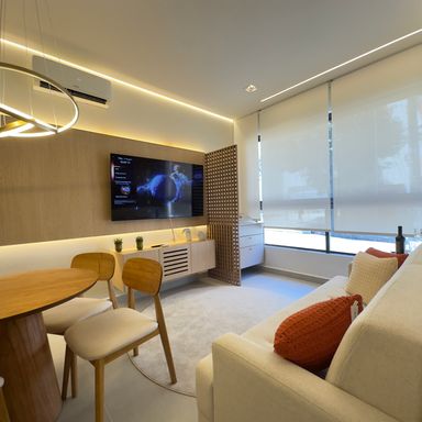 Fotos ilustrativas do apartamento decorado.