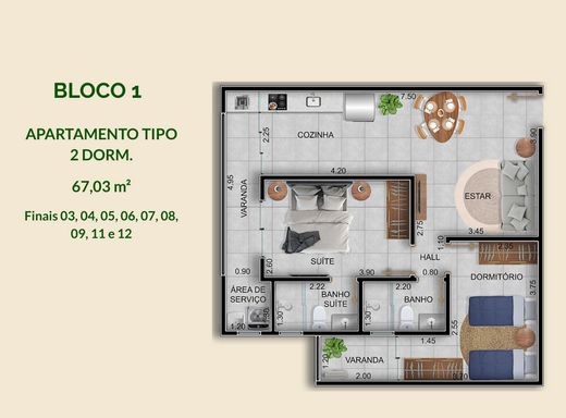 Planta 67,03m²