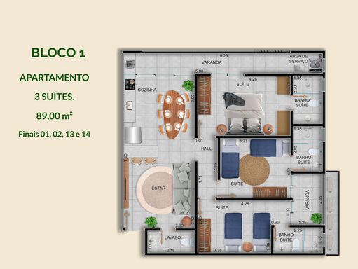 Planta 89m²
