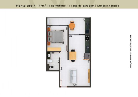 Planta 47m²