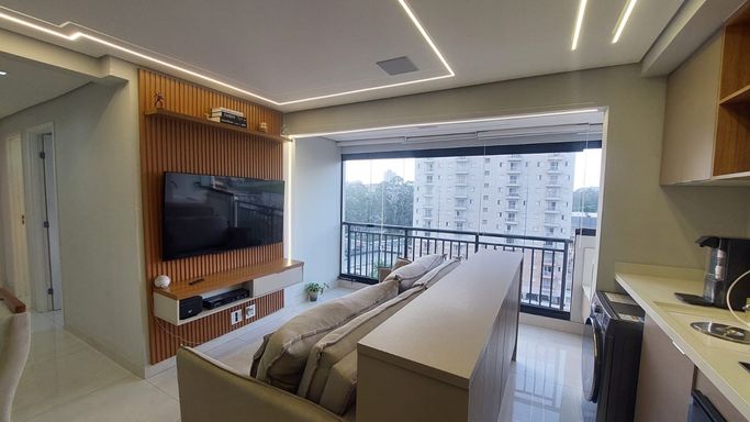 Sala e sacada gourmet