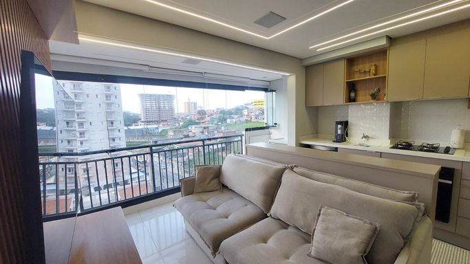 Sala e sacada gourmet