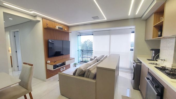 Sala e sacada gourmet