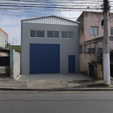 Ideia construtiva para o terreno criada por IA Galpão Industrial