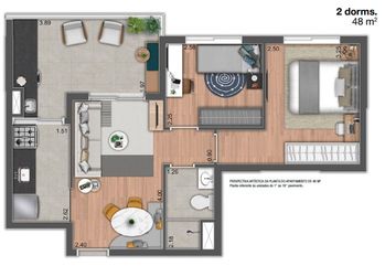 2 Dorms - 48m²