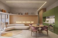 Apartamento 2 quartos - Living - imagem com sugestão de projeto de interiores.