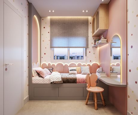 Modelo sugestivo de decoração para quarto de uma menina