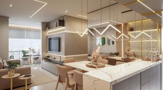 Modelo sugestivo de decoração para sala
