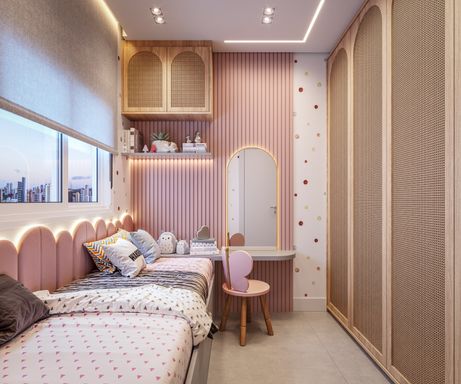 Modelo sugestivo de decoração para quarto de uma menina