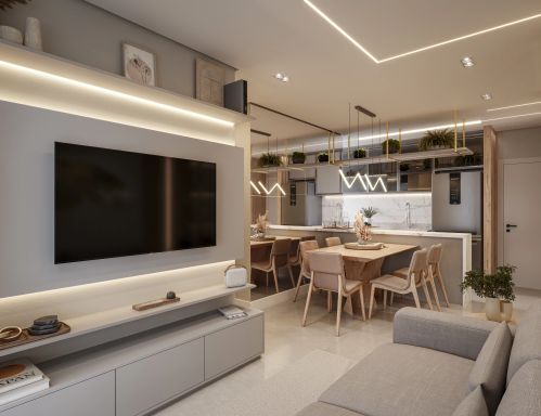 Modelo sugestivo de decoração para sala