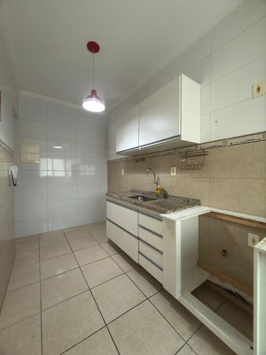 Cozinha com uma pia e gabinete.