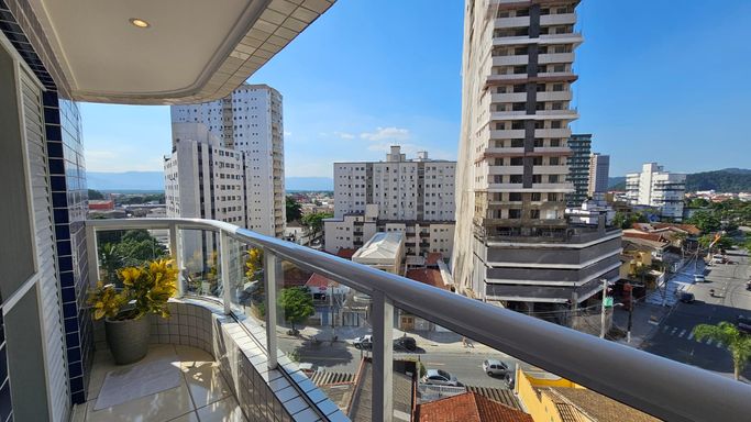 Vista livre da sacada gourmet.