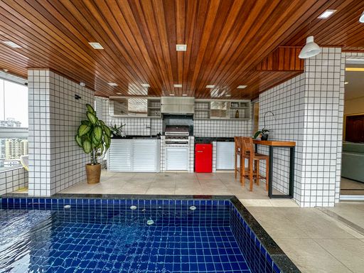 Piscina privativa da sacada gourmet envidraçada