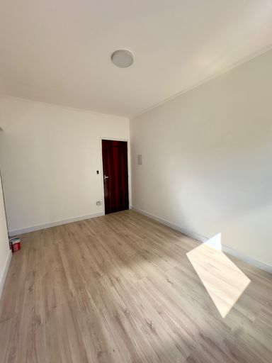 Sala com piso laminado.