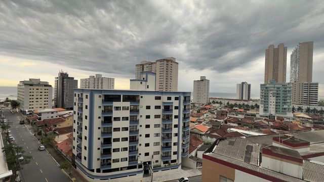 Vista do mar da sacada gourmet.