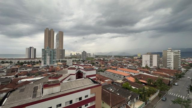 Vista do mar da sacada gourmet.