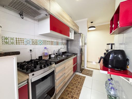 Cozinha americana planejada.