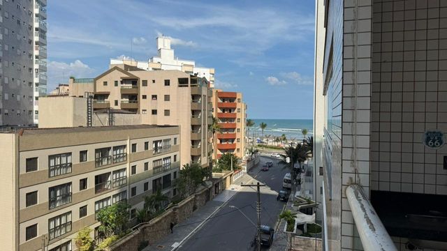 Vista do mar da sacada gourmet.