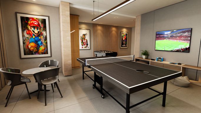 Salão de jogos infantil.